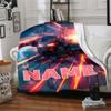 Iron Man In Action With Glowing Repulsors And A Futuristic Background Throw Customizable Blanket Customize Text Warmthful Decor For Sofa Couch Office