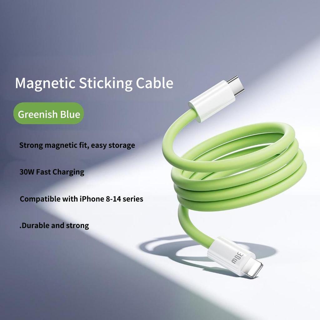 240W Silicone Magnetic Fast Charging Cable for Apple, Android, Tablets & Laptops