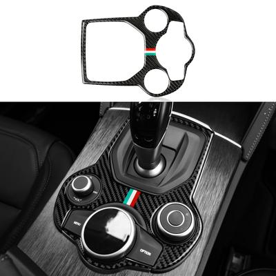 Karbon Fiber Etiket Araba Merkezi Konsol Vites Kapağı Trim Alfa Romeo Giulia 952 Stelvio 949 2017-