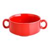 Ceramic Western Soup Cup Binaural Baking Small Bowl Dessert Bowl Bird'S Nest Bowl Tremella Steamed Egg Water-Proof Gift