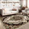 Velvet/nylon style gray coffee shop decorative floor mat, not only warm but also beautifies the space, multifunctional Persian design - soft and