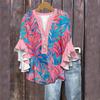 Summer Tops For Women Cute V Neck 3/4 Sleeve Blouses Floral Print Top Casual Shirts