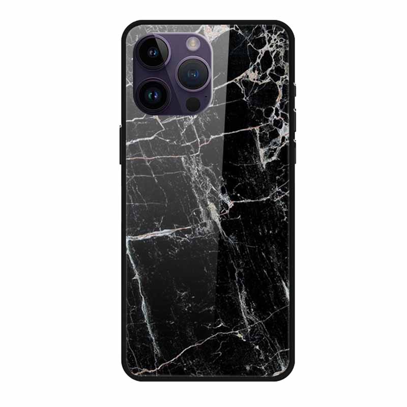 Glass Back Cover For iphone 16 Pro Max Phone Case 16Pro Max Hard Tempered Glass Case For iphone 15 Pro Max Case Soft TPU Bumper