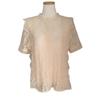 2025 Summer Women's Lace Top: Solid Color, Round Neck, Short Sleeve, Crochet Hollow Out, Loose Fit, Stylish & Comfortable Shirt.
