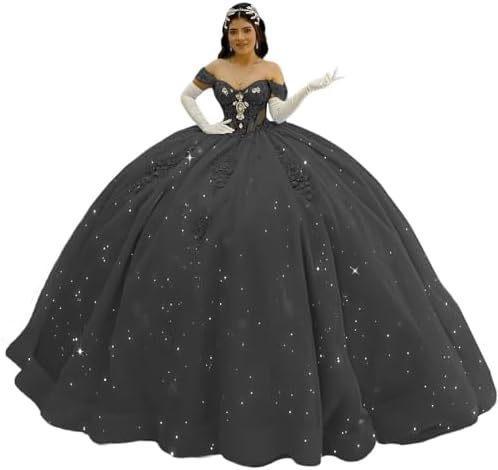 One Shoulder Wedding Dress Large Skirt Trailing Blue Sequin Evening Dress Bar Mitzvah Princess Dress