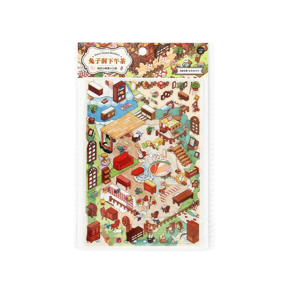 3 pc My Small House Series Korean Cute Stickers Handmade Scenery Handmade Tent DIY Decorative Stickers