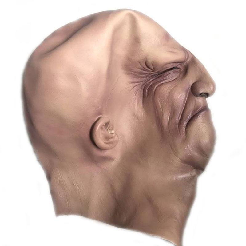Horror Unterweltboss lustige Latex Vollkopf alte Mann Maske