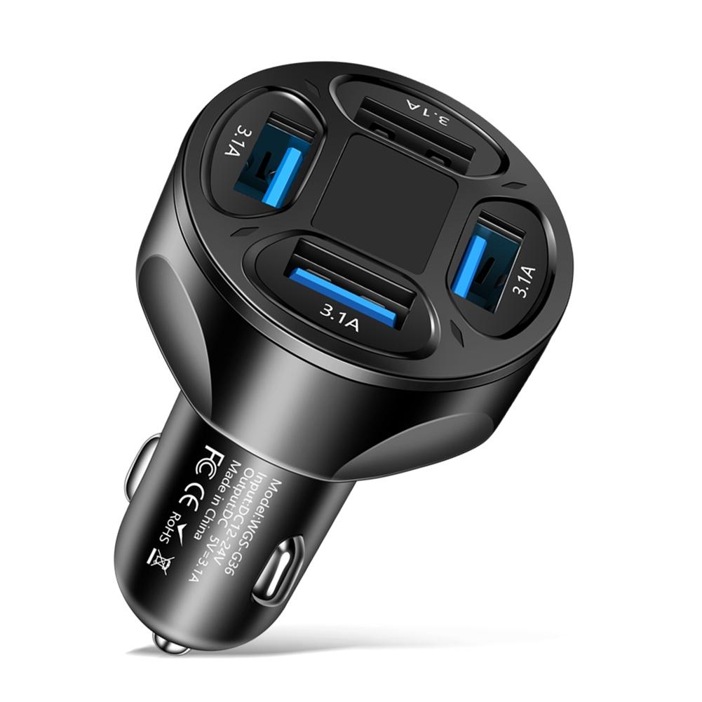 12-24V Car Charger 4Ports USB Car Charger Adapter Car Accessories High Quality