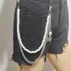South Korea INS Harajuku Style Personalized Street Shot Jeans Pearl Chain with Butterfly Peach Heart Pendant Men's and Women's Same Waist Chain