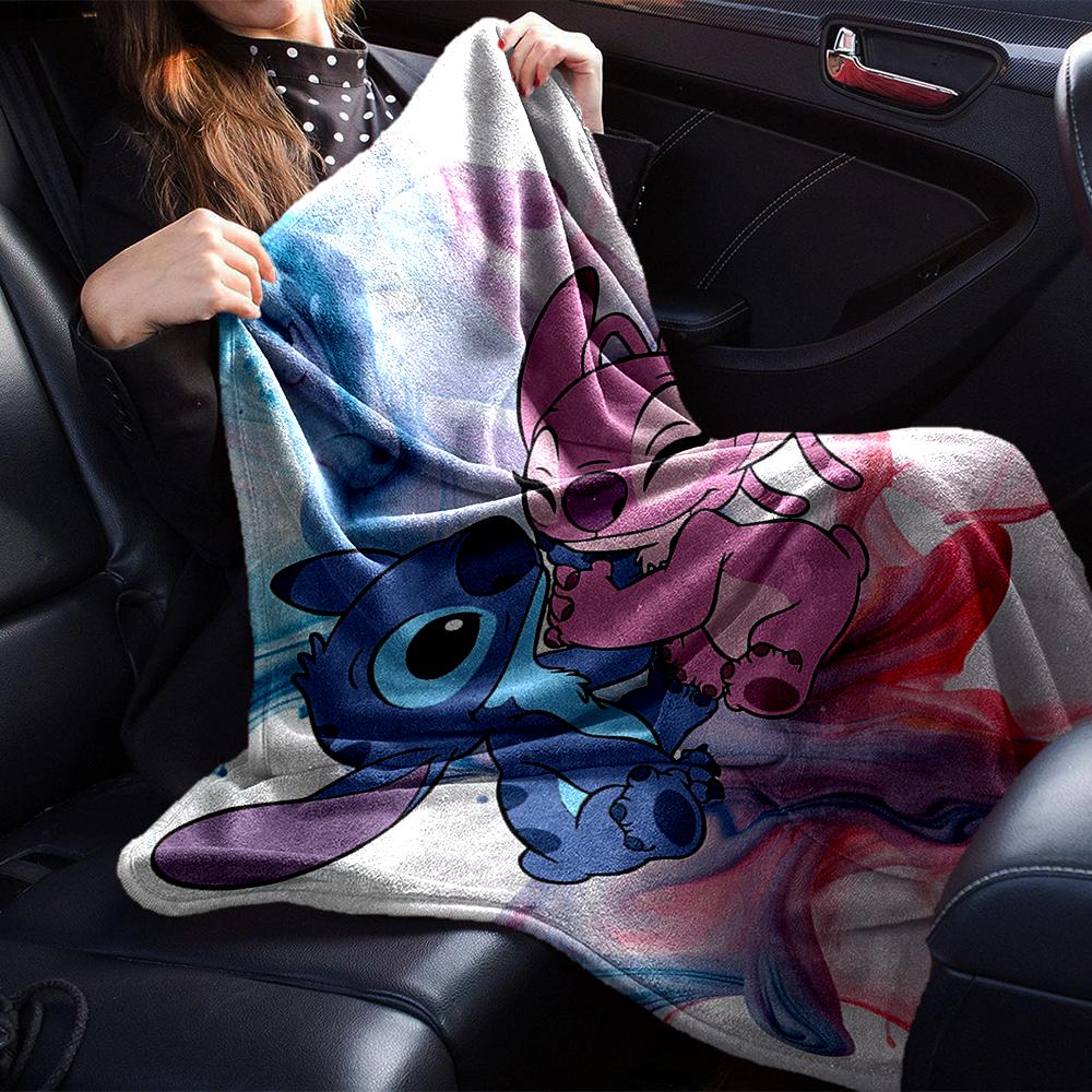 Stitch Angel Blanket Soft Throw Blanket For Home Bedroom Bed Sofa Travel Office Solid Christmas Blanket