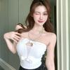 Women's Strapless Hollow Out Bowknot Camisole: Slim Fit, Sexy Bandage Crop Top for Spring/Summer