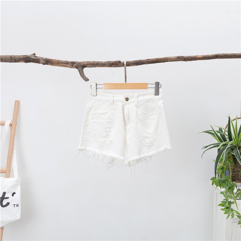 Summer Korean Style High-Waisted Ripped Wide-Leg Denim Shorts for Women - Plus Size, Slimming A-Line Hot Pants