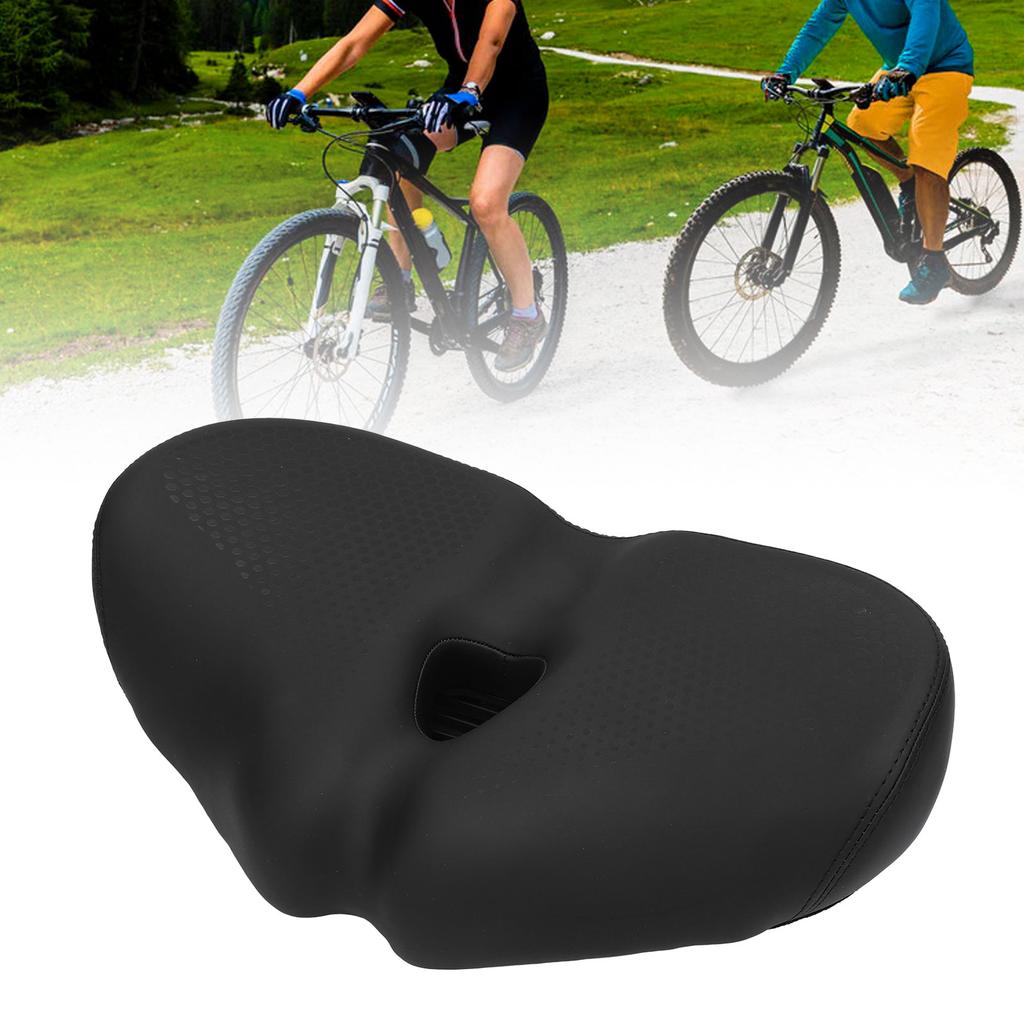 Bike Seat Cushion Water Proof Comfort Wide Oversized Comfortable Saddle for Electric Mountain Bikes 412 Folding Bike Black