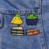 Cartoon Food Cute Brooch Pizza Vegetable Salad Hot Dog Sandwich Seam-Free Clothing