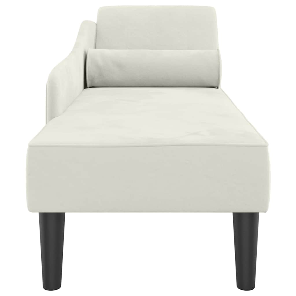 Cream Velvet Chaiselongue with Cushion