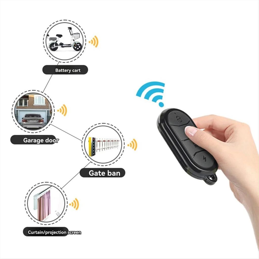 Universal 433 MHz Clone Remote Control 4-Button Key Fob Duplicator Replacement For Home Garage Door Opener