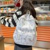 Schoolbag Simple Korean Version Backpack Junior High School College Student Large Capacity Schoolbag Men and Women Tie-dye Printed Backpack