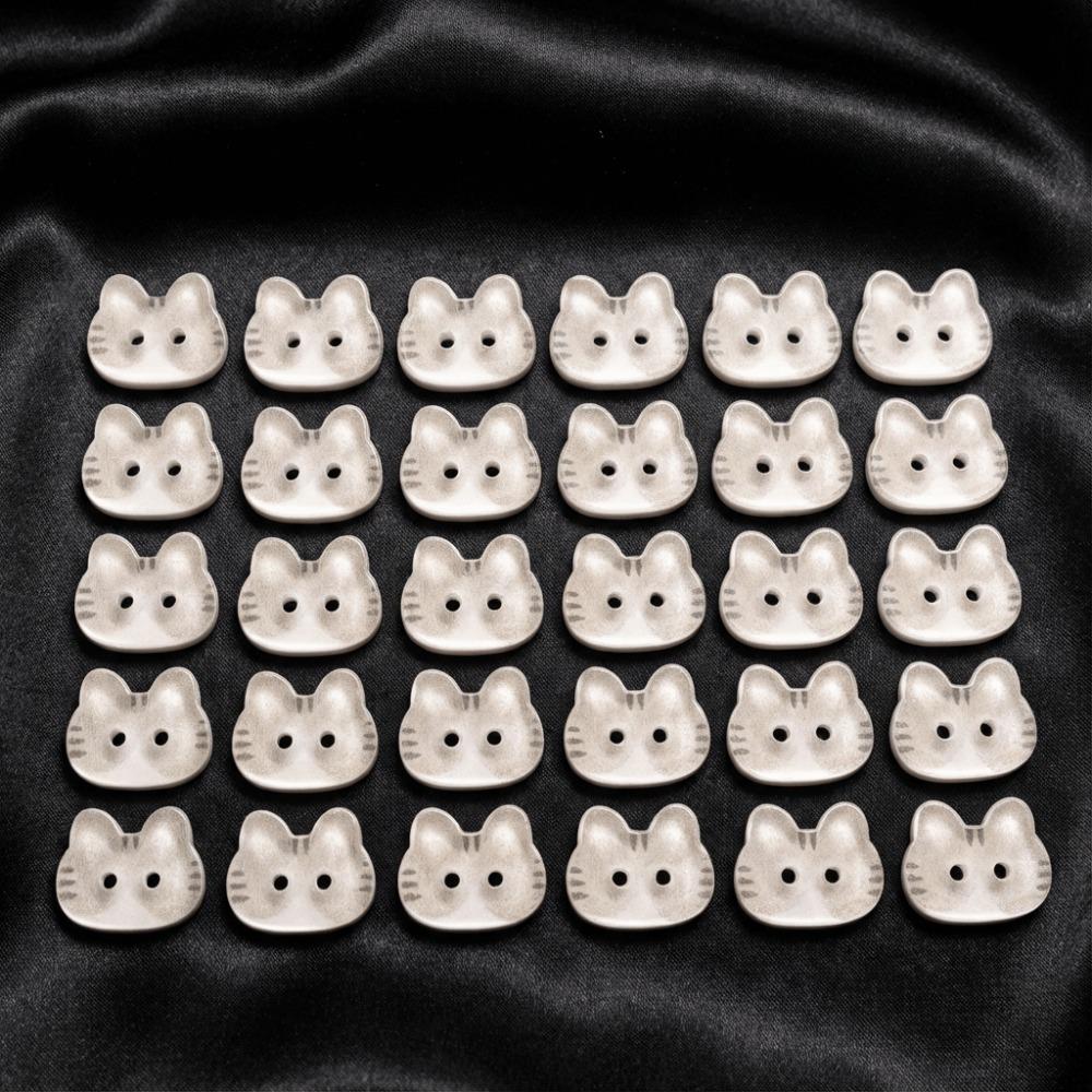 30pcs 12mm Kitty Buttons Cute Ginger Cat Buttons Grey Cat Calico Cat Buttons Cardigan Sweater