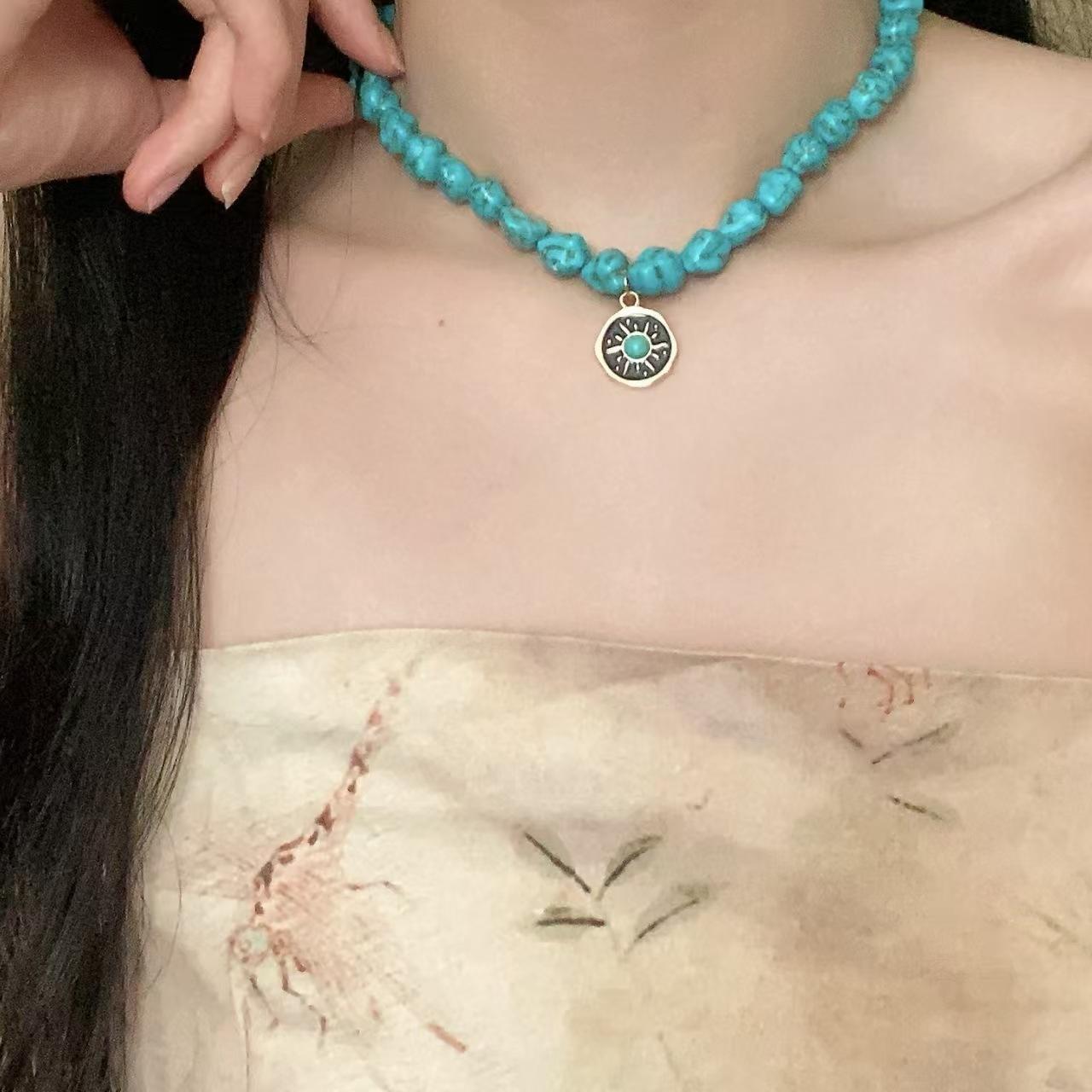 European and American bohemian style beaded necklace fashion niche personality collarbone chain ethnic style temperament necklace women