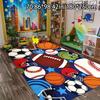 Sports Themed Area Mat Non Slip Machine Washable Polyester Fiber Football Baseball Soccer Basketball Living Room Bedroom Outdoor