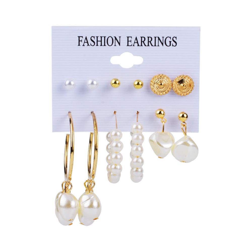 Leopard Print Leaf Tassel Earrings Set: Simple Card Packaging, Stud & Hollow Geometric Design for Women