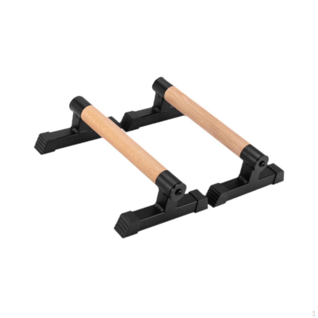 2 Pieces Wood Push Up Bar Floor Handle for Men Women Anti Skid Handstand Grips