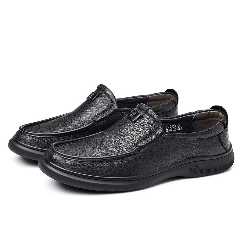Men's Shoes Soft Sole Soft Leather Loafers Slip on Men's Leather Shoes Middle-aged and Elderly Leather Sheepskin Casual Shoes Dad Shoes