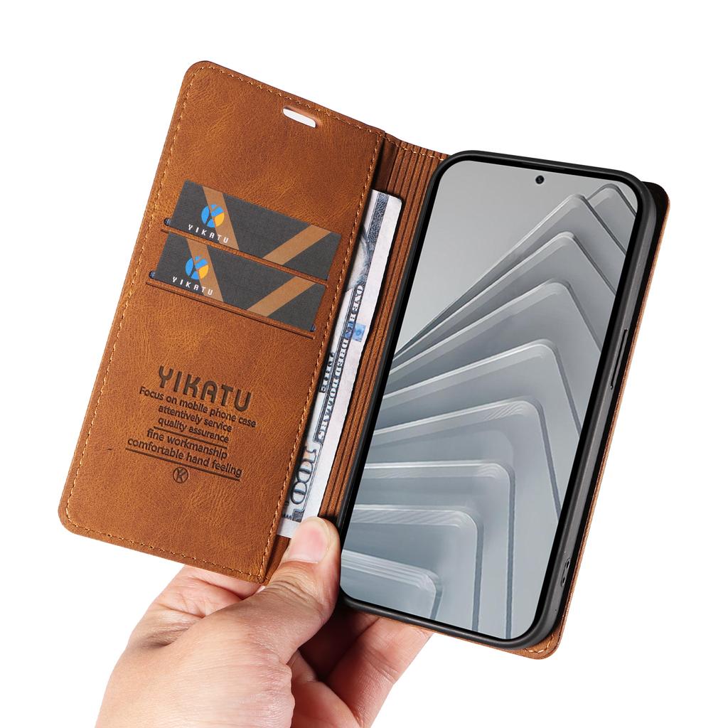 For Xiaomi Redmi Note 14 4G (164.84mm) Leather Cover YIKATU YK-004 Skin-Touch Wallet Phone Cases
