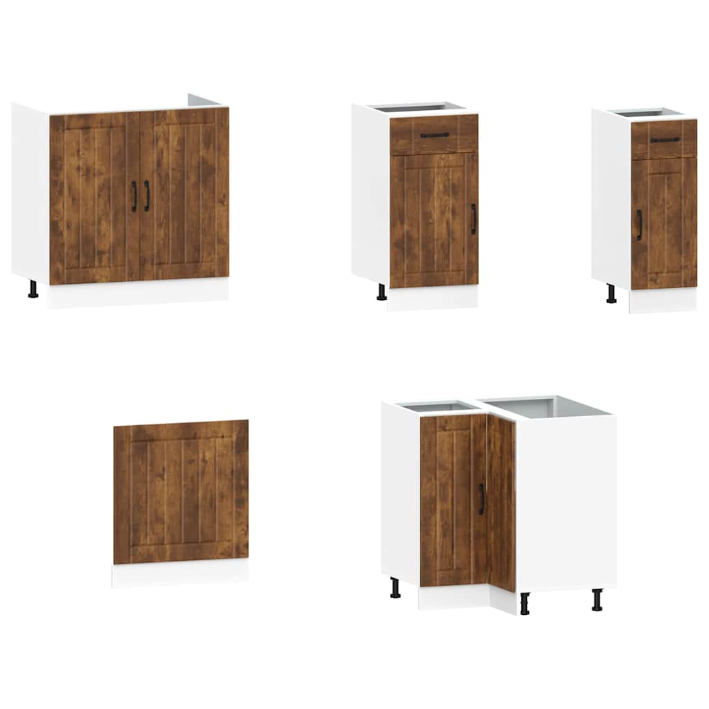 11 Piece Kitchen Cabinet Set Lucca Smoked Oak Wood Based Material