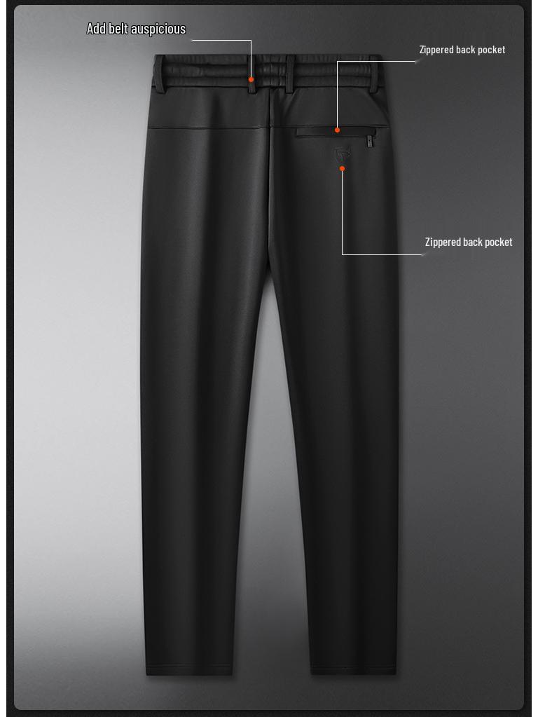 Men's Winter Casual Fleece-Lined Elastic Waist Straight Leg Sweatpants