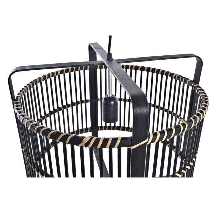 Plafonnier - Bambou - Noir - 50W - 220V - 40x40x35cm
