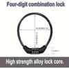 1 Stück Hochleistungs-Diebstahlsicherung Fahrradkettenkabel tragbares Kombinationsfahrradschloss, mit 4-stelliger rücksetzbarer Kombination, geeignet für Fahrräder -16 Zoll