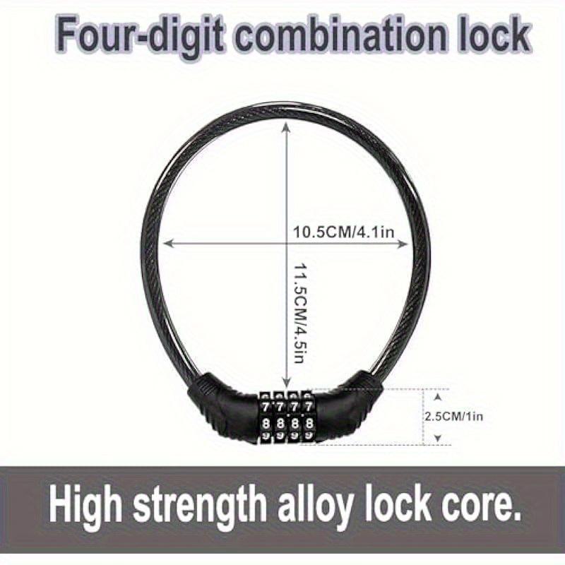 1 Stück Hochleistungs-Diebstahlsicherung Fahrradkettenkabel tragbares Kombinationsfahrradschloss, mit 4-stelliger rücksetzbarer Kombination, geeignet für Fahrräder -16 Zoll