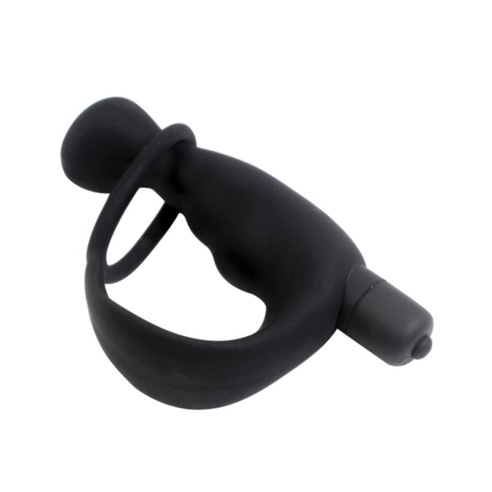 Adult sex toys toy 10 frequency prostate lock fine ring silicone vibrator anal plug male massager cock ring