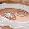Huitan Fashion Brilliant /Set Rings Female Delicate Eternal Promise Wedding Band Jewelry Graceful Bling Bling Accessories