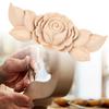D5 4Pcs Flower Wood Carved Corner Onlay Applique Door Cabinet Vintage Style Furniture Decor Home European Style Rose Applique