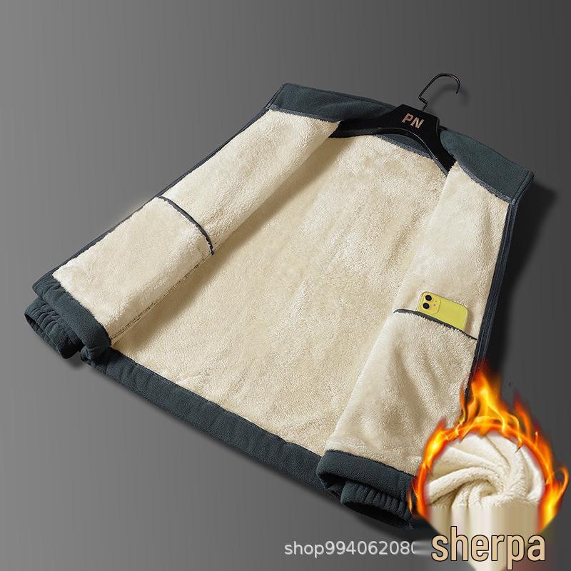 Men's Double-Sided Fleece Jacket - Coral Fleece Outdoor Winter Wear