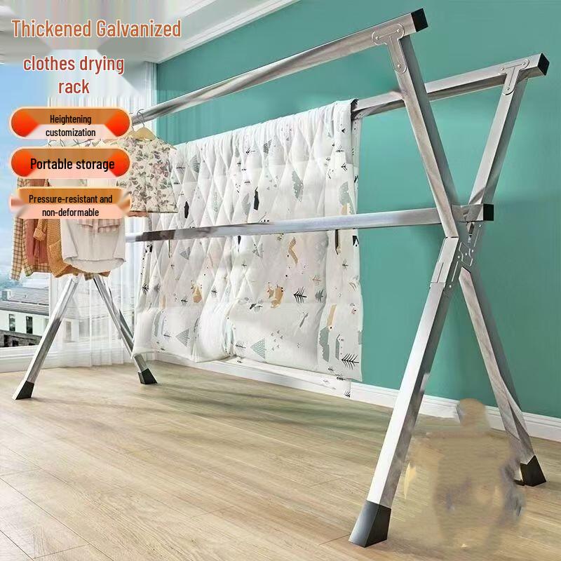 Miflame 1.6m Three-Rod Foldable Clothes Drying Rack