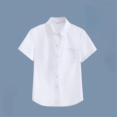 Women's Solid Color Shirt Summer Short Sleeved Plus Loose Collared Shirt for Women