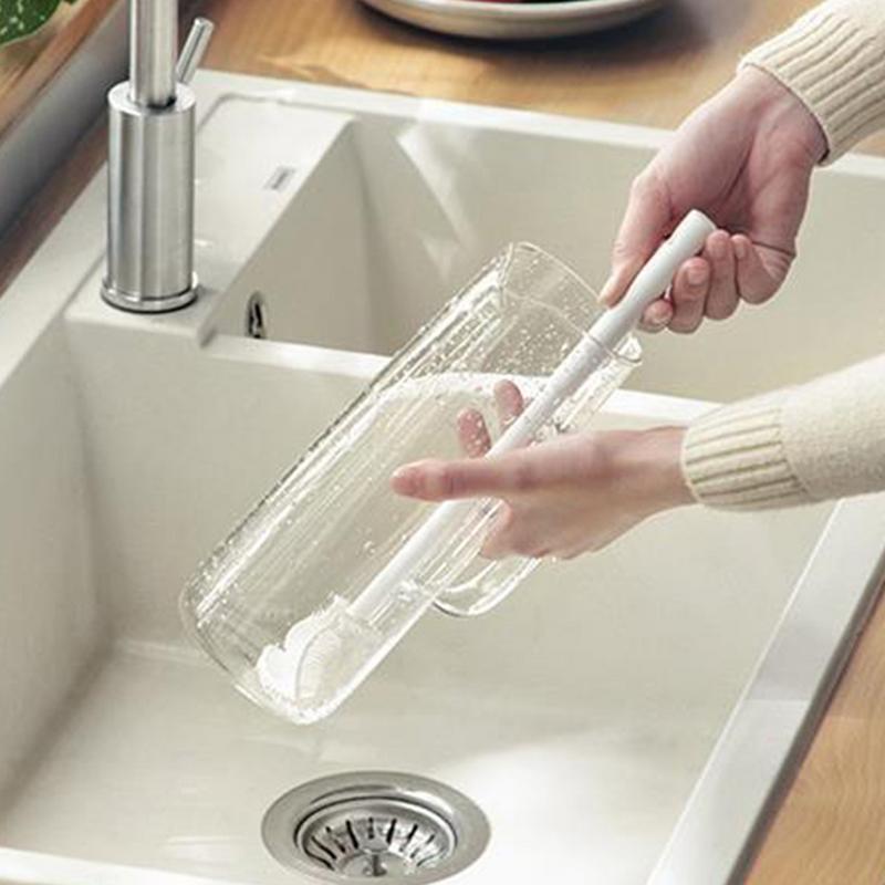 Milk Bottle Brush Cup Scrubber Glass Cleaner Long Handle Drink Bottle Clean Brush Kitchen Cleaning Tool