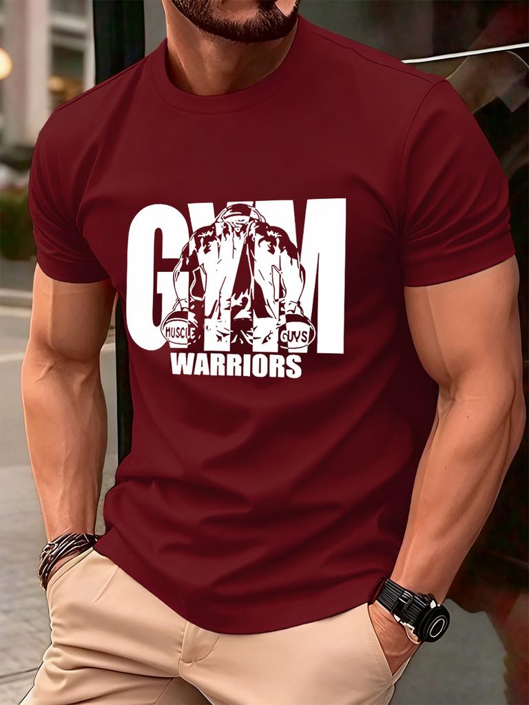 Gym Warriors Muscle Guys Printing Mens TShirt Cotton Summer Soft Tops Oversized ONeck Short Sleeve T Shirt Casual Male Clothes