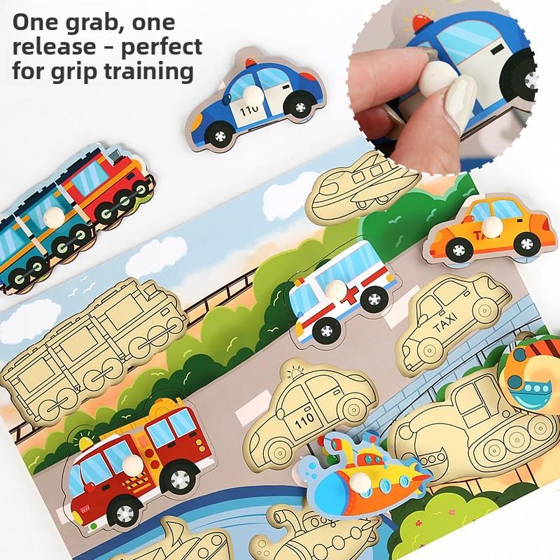 Diy Wooden Stacking Puzzle For Kids With Colorful Scenes And Fine Motor Skill Development