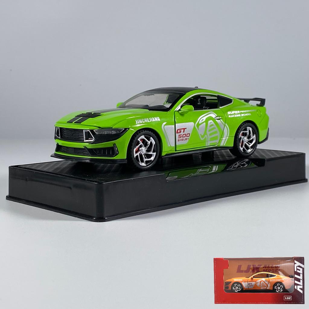 1:32 Ford Mustang Shelby GT500 Coupe Alloy Metal Diecast Model Car Sound And Light Pull Back Children's Toy Car Mini GT Present