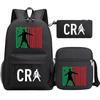 Primary And Secondary School Students Schoolbag Three-Piece Football Player Star Peripheral Printing Children'S Backpack