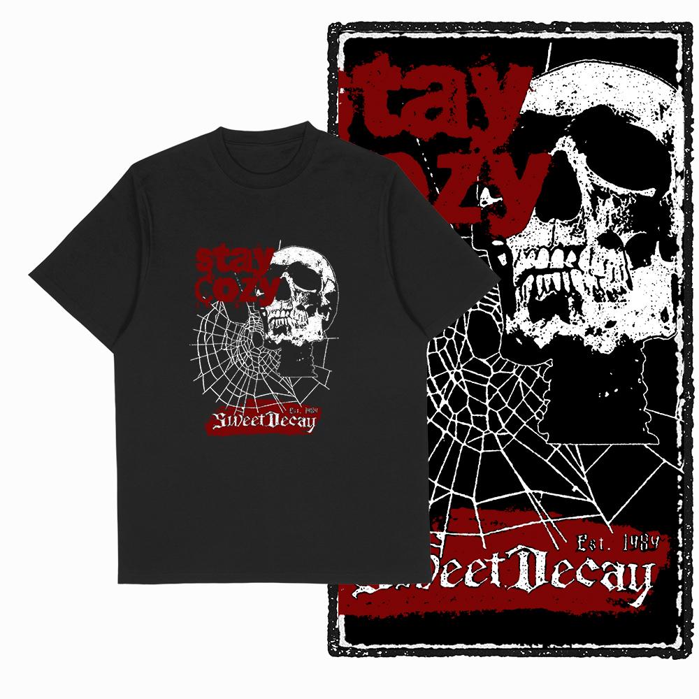 

Coolmind U0121-T2 Cool Skull Print Men T Shirt Exclusieve Sukll Graphic Men Tshirt Big Size 100% Cotton Unisex Tee Shirts 2XL