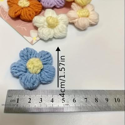 30 st 1,6 tums Blomma Sy på Lappar Virkade Blomblad Handgjorda Vackra Virkade Blommor Kronblad Virkade Blommor