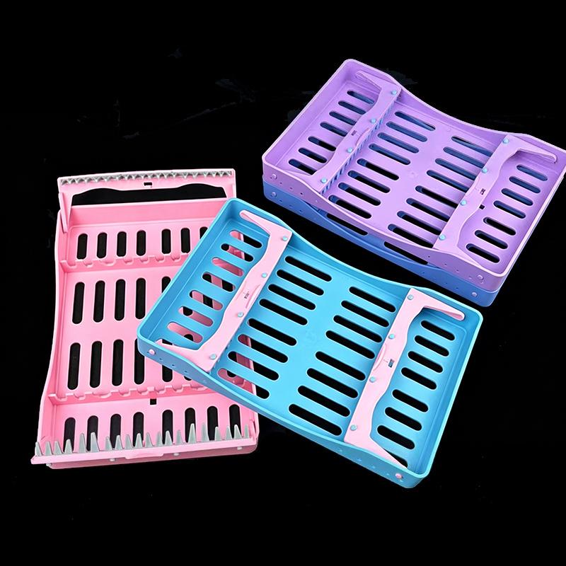 Dental Plastic Placing Box Cassette 5/10 Slots Instrument Tools Holders Plate Rack Disinfection Tray