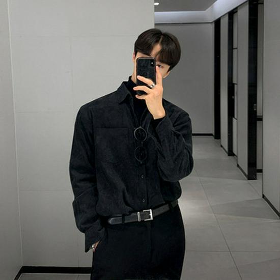 Men's Trendy Korean Style Retro Corduroy Shirt - Long-Sleeved, Handsome, Loose-Fit Jacket for Spring and Autumn