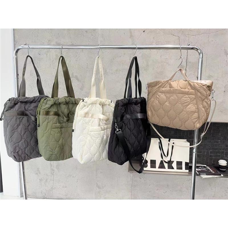 Women S Down Cotton Clothes Shoulder Bag Large Capacity Cotton Filling Lightweight Trend Handbag Standard