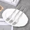 3 PCS Extendable Forks, Extension from 8.7" to 25.5" Telescoping Fork, Stainless Steel Long Forks for Eating, Adjustable Retractable Dinner Fork for